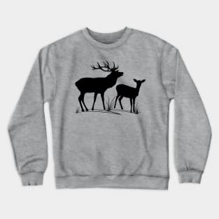 roe deer, stag, animals, hunting, hunter, wild Crewneck Sweatshirt